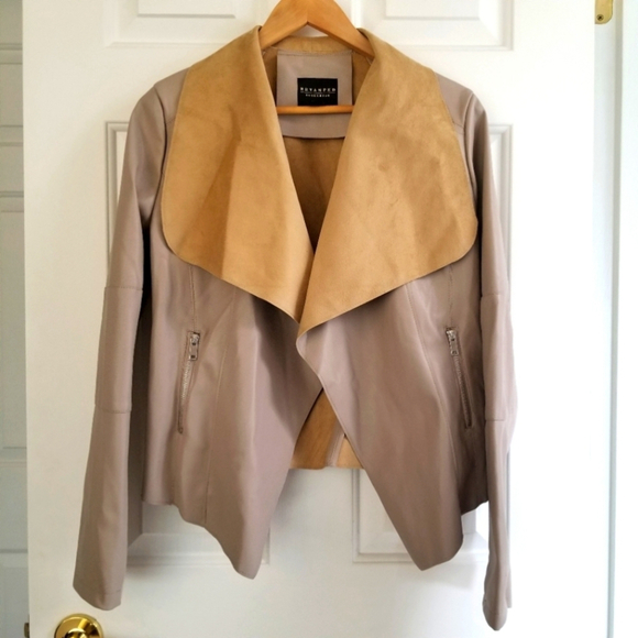 Revamped Jackets & Blazers - 🤯 Revamped Outerwear Tan Vegan Relaxed Moto Jacket M